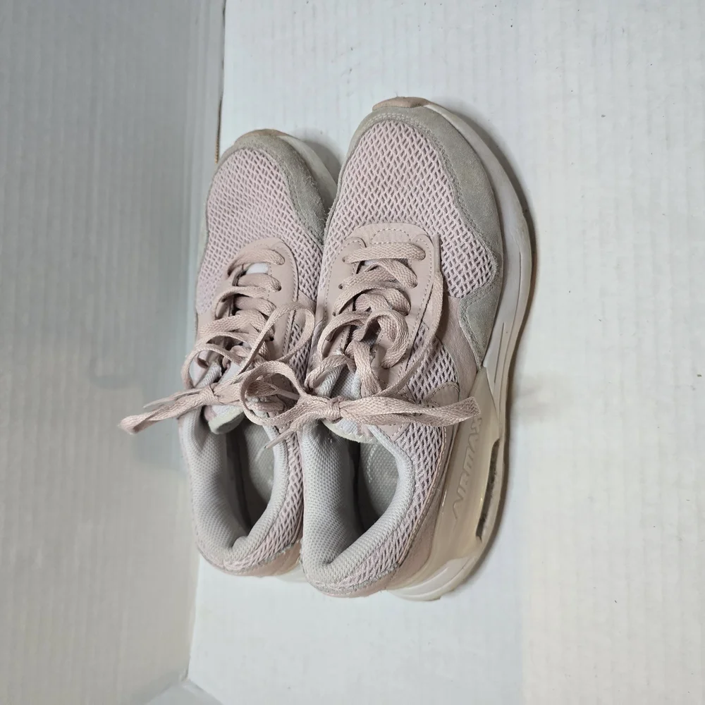 Nike Pink and Cream Suede Sneakers with Lace-Up‎ Design